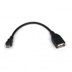Cable USB 2. 0 3GO C122/ MicroUSB Macho - USB Hembra/ 15cm/ Negro