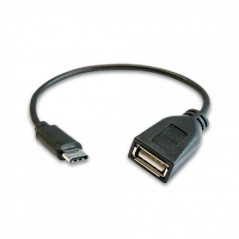 Cable USB 2. 0 3GO C135/ USB Tipo-C Macho - USB Hembra/ 20cm/ Negro