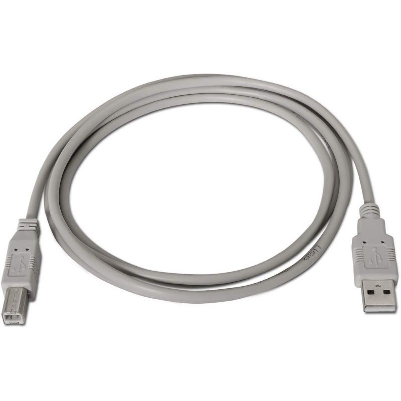 Cable USB 2. 0 Impresora Aisens A101-0001/ USB Macho - USB Macho/ 1m/ Beige