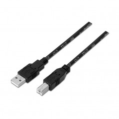 Cable USB 2. 0 Impresora Aisens A101-0005/ USB Macho - USB Macho/ 1m/ Negro