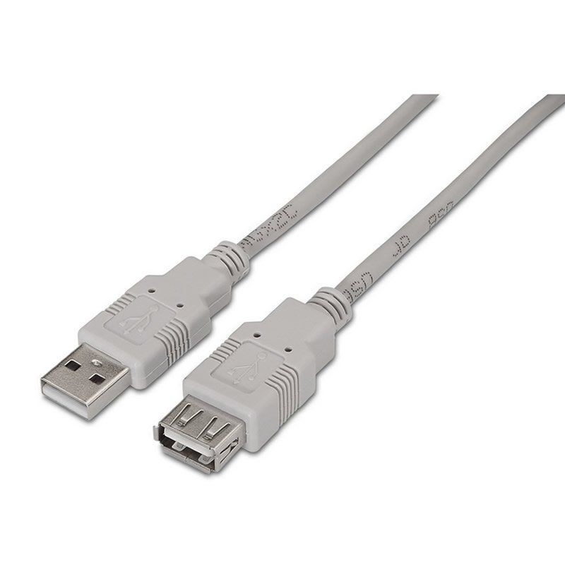Cable Alargador USB 2. 0 Aisens A101-0013/ USB Macho - USB Hembra/ 1. 8m/ Beige