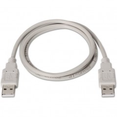 Cable USB 2. 0 Aisens A101-0021/ USB Macho - USB Macho/ 1m/ Beige