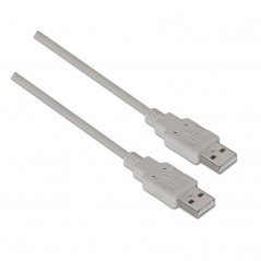 Cable USB 2. 0 Aisens A101-0022/ USB Macho - USB Macho/ 2m/ Beige