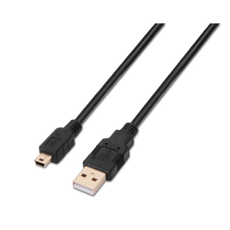 Cable USB 2. 0 Aisens A101-0023/ USB Macho - USB Mini Macho/ 0. 5m/ Negro