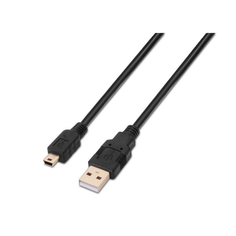 Cable USB 2. 0 Aisens A101-0025/ USB Macho - USB Mini/ 1. 8m/ Negro