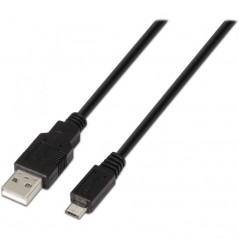 Cable USB 2. 0 Aisens A101-0027/ USB Macho - MicroUSB Macho/ 80cm/ Negro