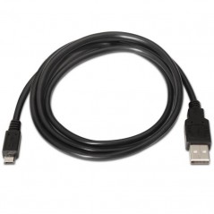 Cable USB 2. 0 Aisens A101-0029/ USB Macho - MicroUSB Macho/ 3m/ Negro