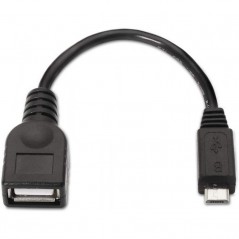 Cable USB 2. 0 Aisens A101-0031/ MicroUSB Macho - USB Hembra/ 15cm/ Negro