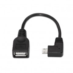 Cable USB 2. 0 Aisens A101-0032/ MicroUSB Macho - MicroUSB Hembra/ 15cm/ Negro