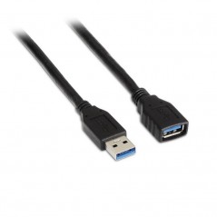 Cable Alargador USB 3. 0 Aisens 105-0041/ USB Macho - USB Hembra/ 1m/ Negro