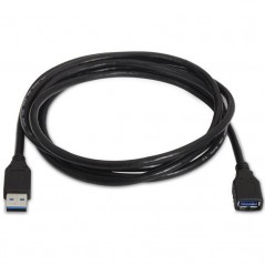 Cable Alargador USB 3. 0 Aisens 105-0041/ USB Macho - USB Hembra/ 1m/ Negro
