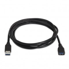 Cable Alargador USB 3. 0 Aisens A105-0042/ USB Macho - USB Hembra/ 2m/ Negro