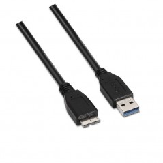 Cable USB 3. 0 Aisens A105-0043/ USB Macho - MicroUSB Macho/ 1m/ Negro