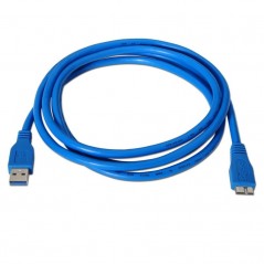 Cable USB 3. 0 Aisens A105-0048/ USB Macho - MicroUSB Macho/ 2m/ Azul