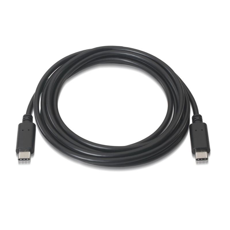 Cable USB 2. 0 Tipo-C Aisens A107-0055/ USB Tipo-C Macho - USB Tipo-C Macho/ 0. 5m/ Negro