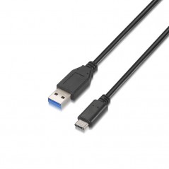 Cable USB 3. 1 Aisens A107-0060/ USB Tipo-C Macho - USB Macho/ 1m/ Negro