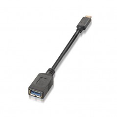 Cable USB 3. 1 Aisens A107-0062/ USB Tipo-C Macho - USB Hembra/ 15cm/ Negro