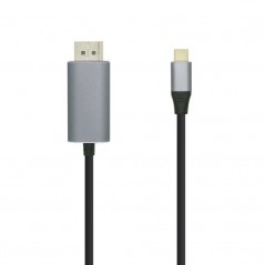 Cable Conversor Aisens A109-0395/ USB Tipo-C Macho - Displayport Macho/ 1. 8m/ Negro