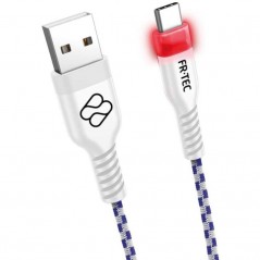 Cable USB 2. 0 Blade FR-TEC Premium LED para PS5/ USB Tipo-C Macho - USB Macho/ 3m/ Blanc