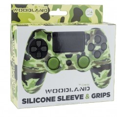 Funda Silicona + Grips Blade FR-TEC Woodland Camo para Mando PS4/ Verde