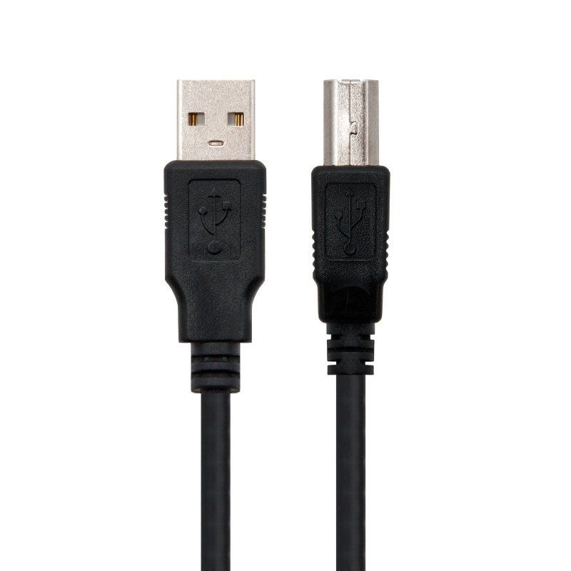 Cable USB 2.0 Impresora Nanocable 10.01.0102 USB Macho - USB Macho 1m Negro