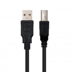 Cable USB 2.0 Impresora Nanocable 10.01.0104-BK USB Macho - USB Macho 3m Negro