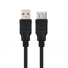 Cable Alargador USB 2.0 Nanocable 10.01.0202-BK USB Macho - USB Hembra 1m Negro