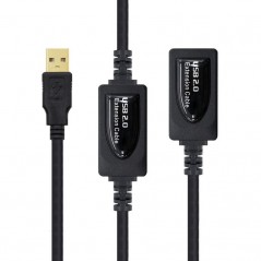 Cable Alargador USB 2.0 Nanocable 10.01.0213 USB Macho - USB Hembra 15m Negro