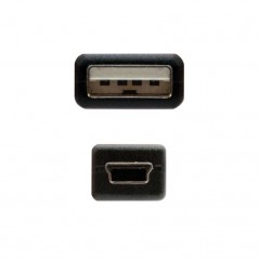 Cable USB 2.0 Nanocable 10.01.0400 USB Macho - MiniUSB Macho 0.5m Negro