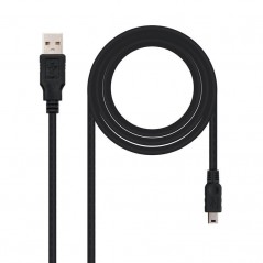 Cable USB 2.0 Nanocable 10.01.0402 USB Macho - MiniUSB Macho 1.8m Negro