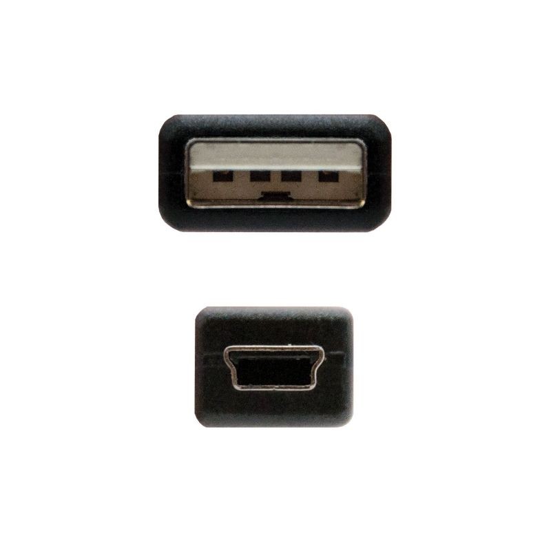 Cable USB 2.0 Nanocable 10.01.0402 USB Macho - MiniUSB Macho 1.8m Negro