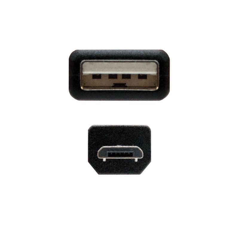 Cable USB 2.0 Nanocable 10.01.0500 USB Macho - MicroUSB Macho 80cm Negro