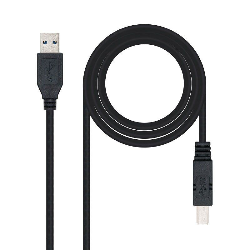 Cable USB 3.0 Impresora Nanocable 10.01.0802-BK USB Macho - USB Macho 2m Negro