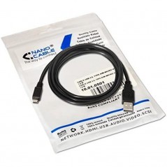 Cable USB 2.0 Nanocable 10.01.0501 USB Macho - MicroUSB Macho 1.8m Negro