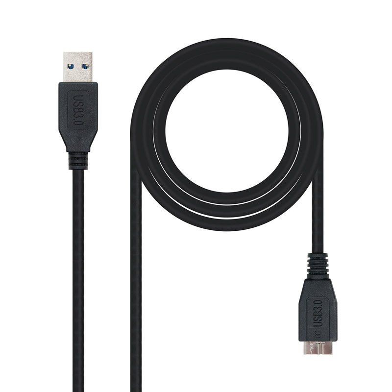 Cable USB 3.0 Nanocable 10.01.1101-BK USB Macho - MicroUSB Macho 1m Negro