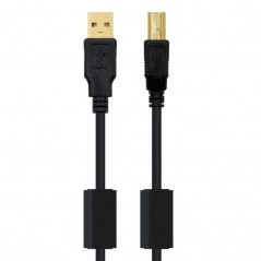 Cable USB 2.0 Impresora Nanocable 10.01.1202 USB Macho - USB Macho 2m Negro