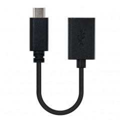 Cable USB 2.0 Nanocable 10.01.2400 USB Tipo-C Macho - USB Hembra 15cm Negro