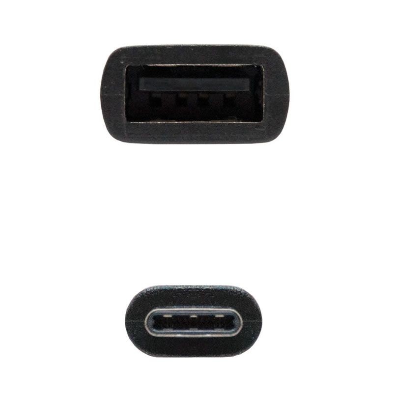 Cable USB 2.0 Nanocable 10.01.2400 USB Tipo-C Macho - USB Hembra 15cm Negro