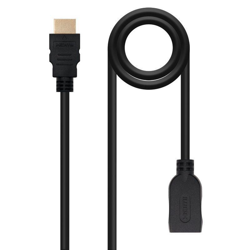 Cable Alargador HDMI Nanocable 10.15.1011 HDMI Macho - HDMI Hembra 1m Negro