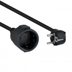 Cable Alargador de Corriente Nanocable 10.22.0605-BK Schuko Hembra - Schuko Macho 5m Negro