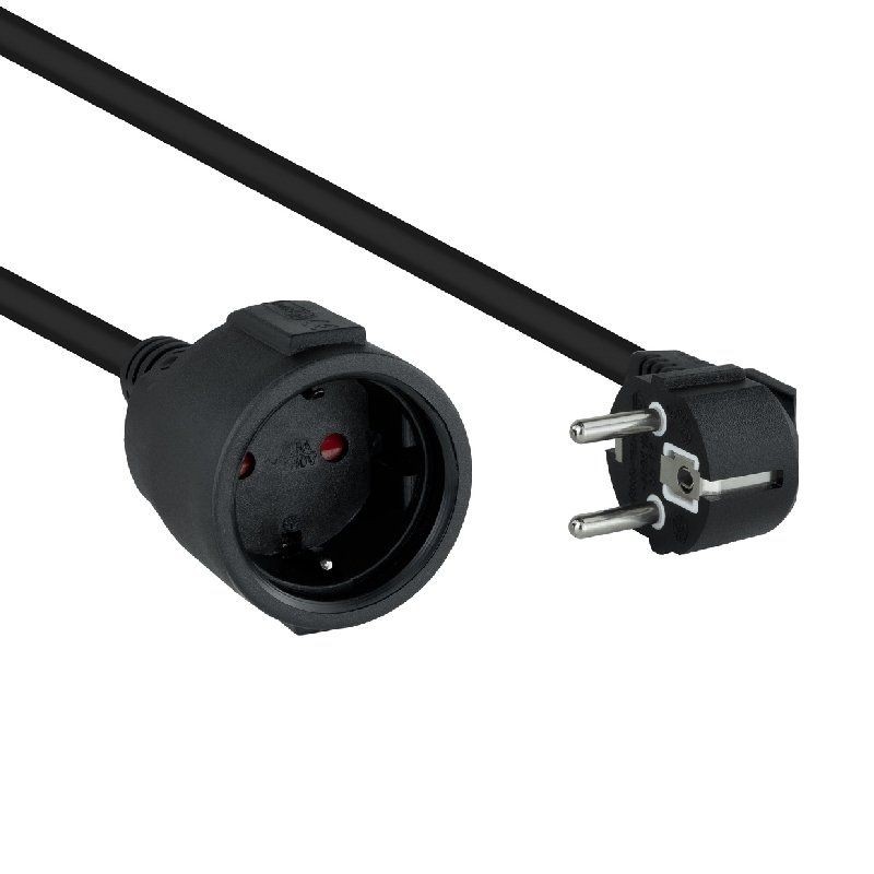 Cable Alargador de Corriente Nanocable 10.22.0610-BK Schuko Hembra - Schuko Macho 10m Negro