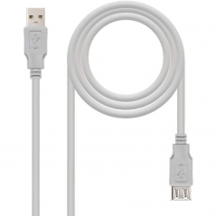 Cable Alargador USB 2.0 Nanocable 10.01.0204 USB Macho - USB Hembra 3m Beige