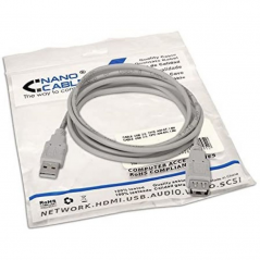 Cable Alargador USB 2.0 Nanocable 10.01.0204 USB Macho - USB Hembra 3m Beige
