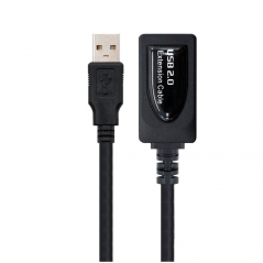 Cable Alargador USB 2.0 Nanocable 10.01.0211 USB Macho - USB Hembra 5m Negro