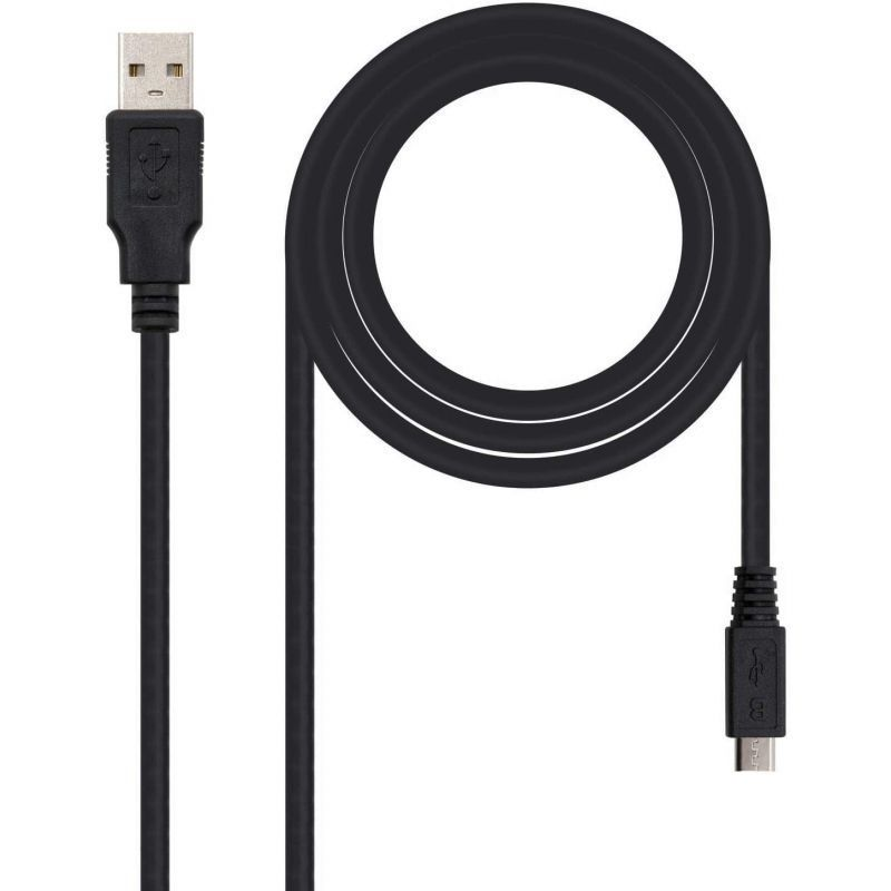 Cable USB 2.0 Nanocable 10.01.0503 USB Macho - MicroUSB Macho 3m Negro