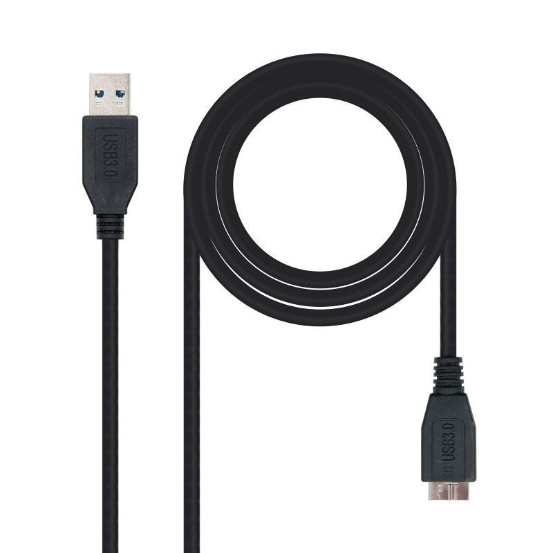 Cable USB 3.0 Nanocable 10.01.1102-BK USB Macho - MicroUSB Macho 2m Negro