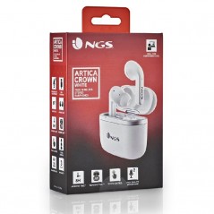 Auriculares Bluetooth NGS Ártica Crown con estuche de carga Autonomía 8h Blancos