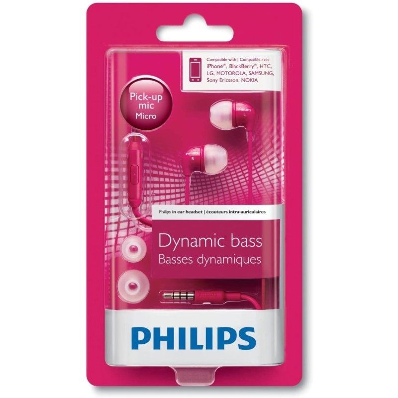Auriculares Intrauditivos Philips SHE3595 con Micrófono Jack 3.5 Rosas