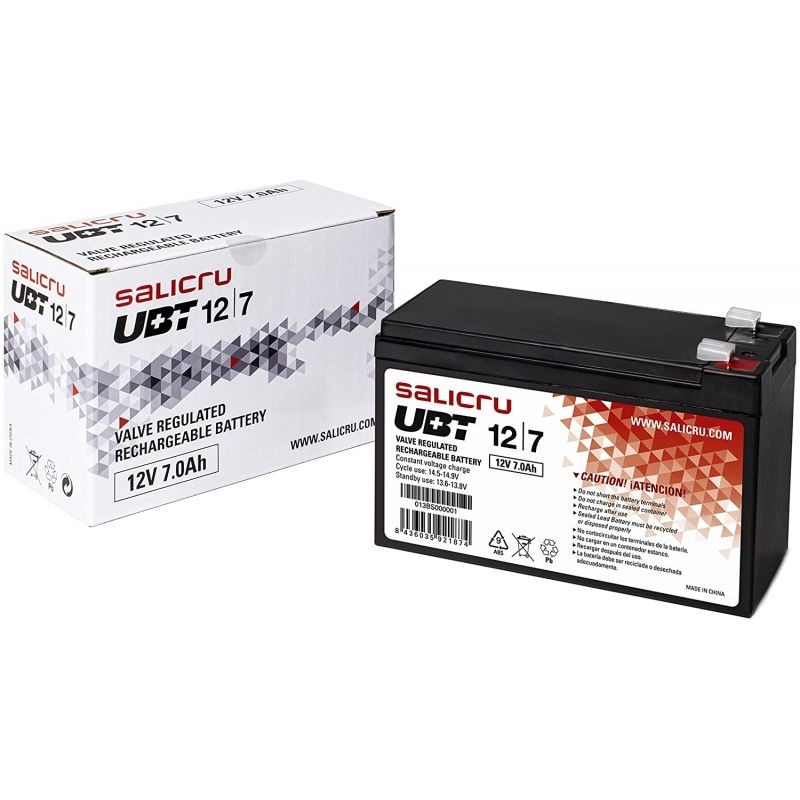 Batería Salicru UBT 12 7 V2 compatible con SAI Salicru según especificaciones