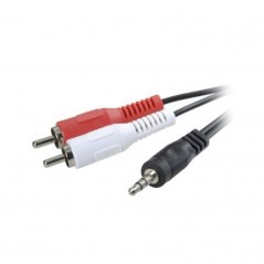 Cable Estéreo 3GO CA101 Jack 3.5 Macho - 2x RCA Macho 2m